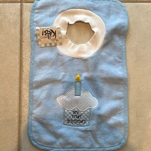 First Birthday baby bib NWT smoke free home